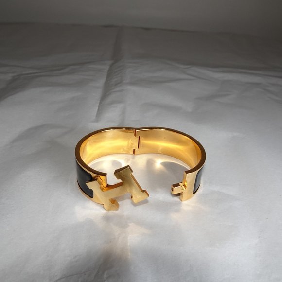 Hermes Clic Clac H Enamel Bracelet Black - Picture 5 of 12